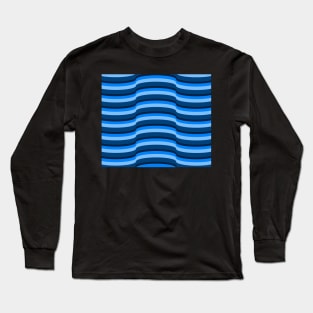 Op Art Bright Blue Long Sleeve T-Shirt